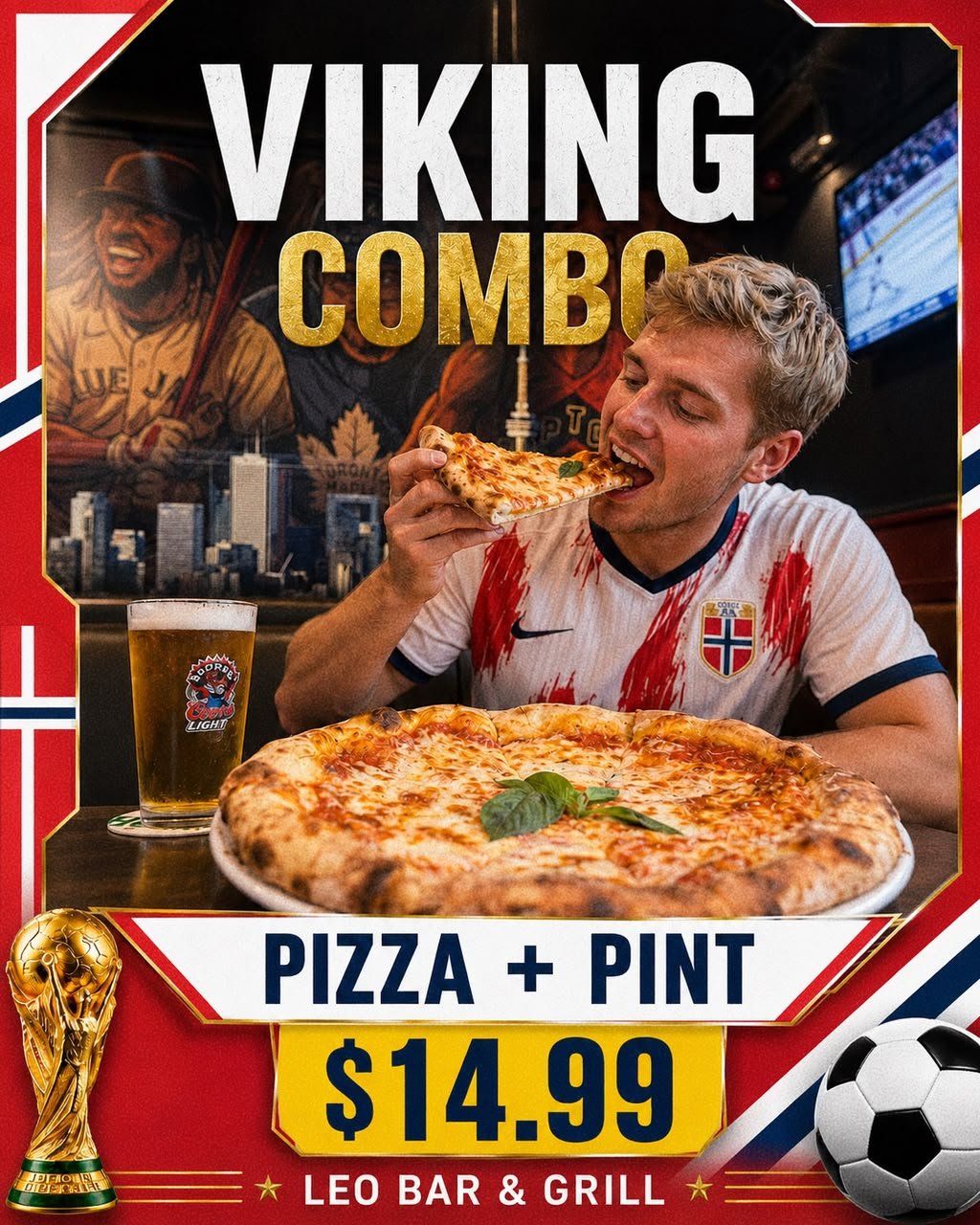 Viking Combo Pizza and Pint at LEO Bar and Grill